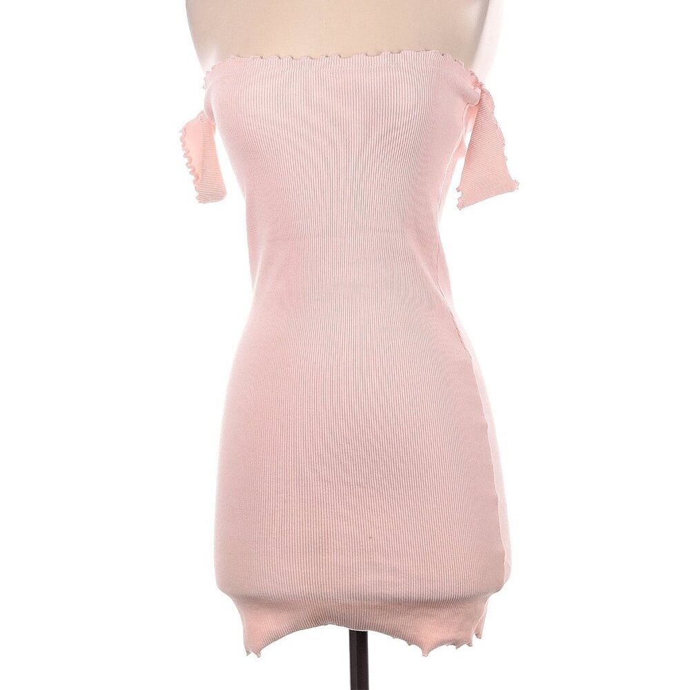 Hot & Delicious Ribbed Off-Shoulder Mini Dress - Picture 1 of 3